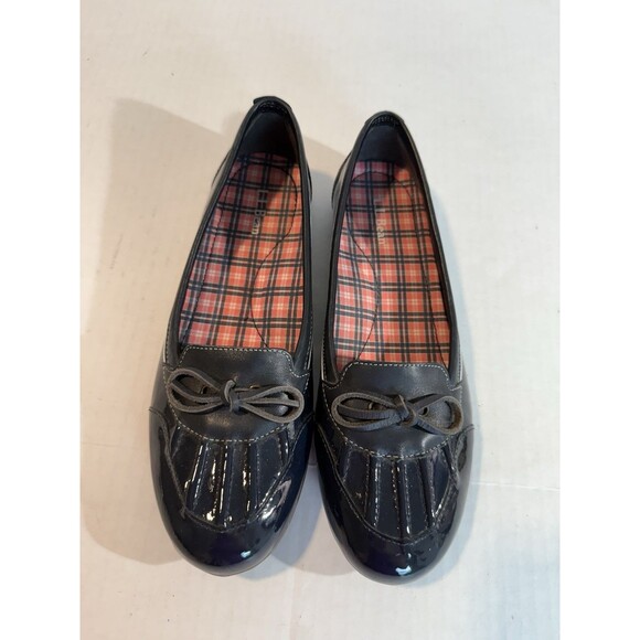 LL Bean Women's Coastal Rain Skimmers 7 M (B) Blue Low Duck Boat Slip On Shoes - Picture 2 of 12